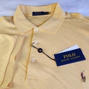 RALPH LAUREN Polo Shirt Mens 2XLT 2XL Tall Yellow Short Sleeve Flesh Pony NEW